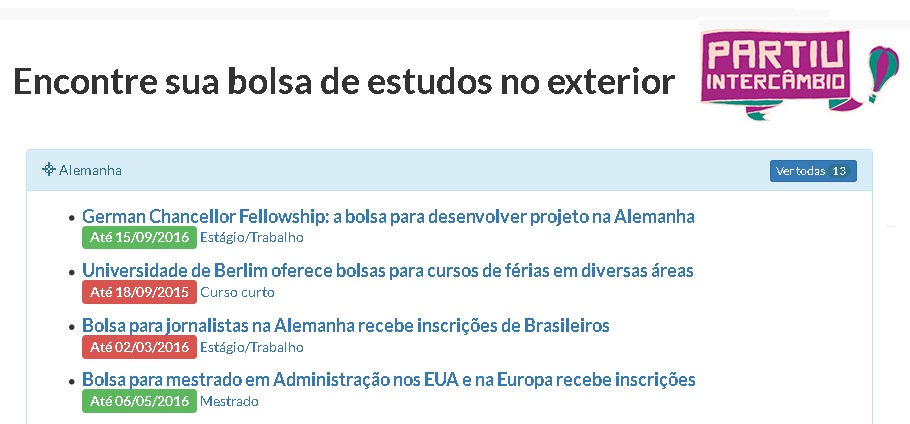 buscador de bolsa de estudos do partiu intercambio bolsa porpais